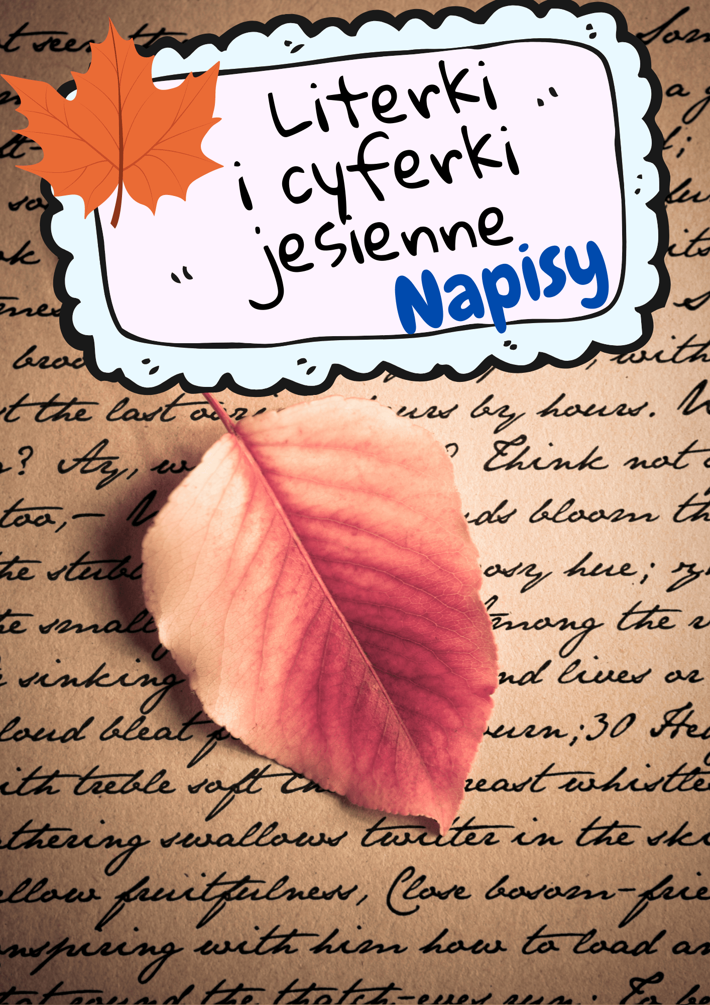 Literki i cyferki - wzór jesienne