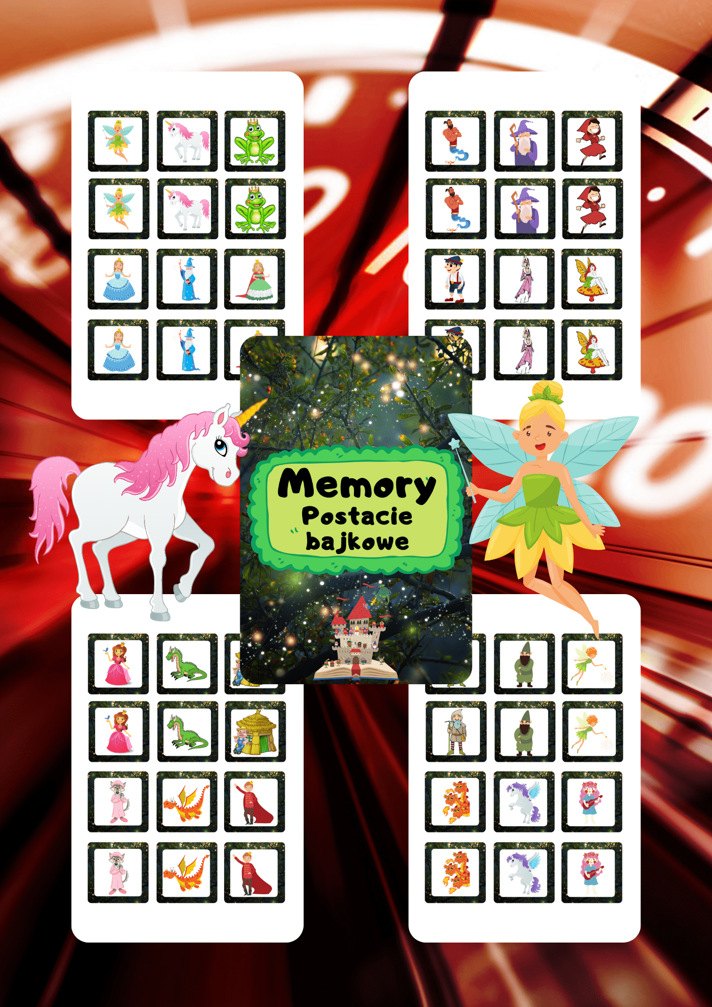 Memory - postacie z bajek - edu - skarbnica.pl