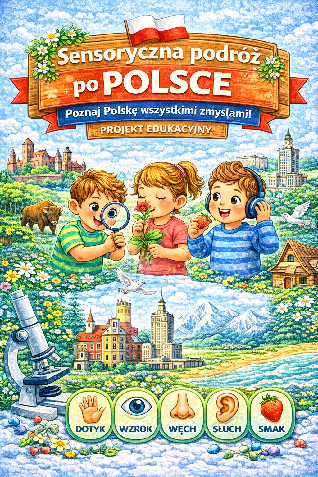Projekt edukacyjny Sensoryczna podróż po Polsce - poznaj Polskę wszystkimi zmysłami