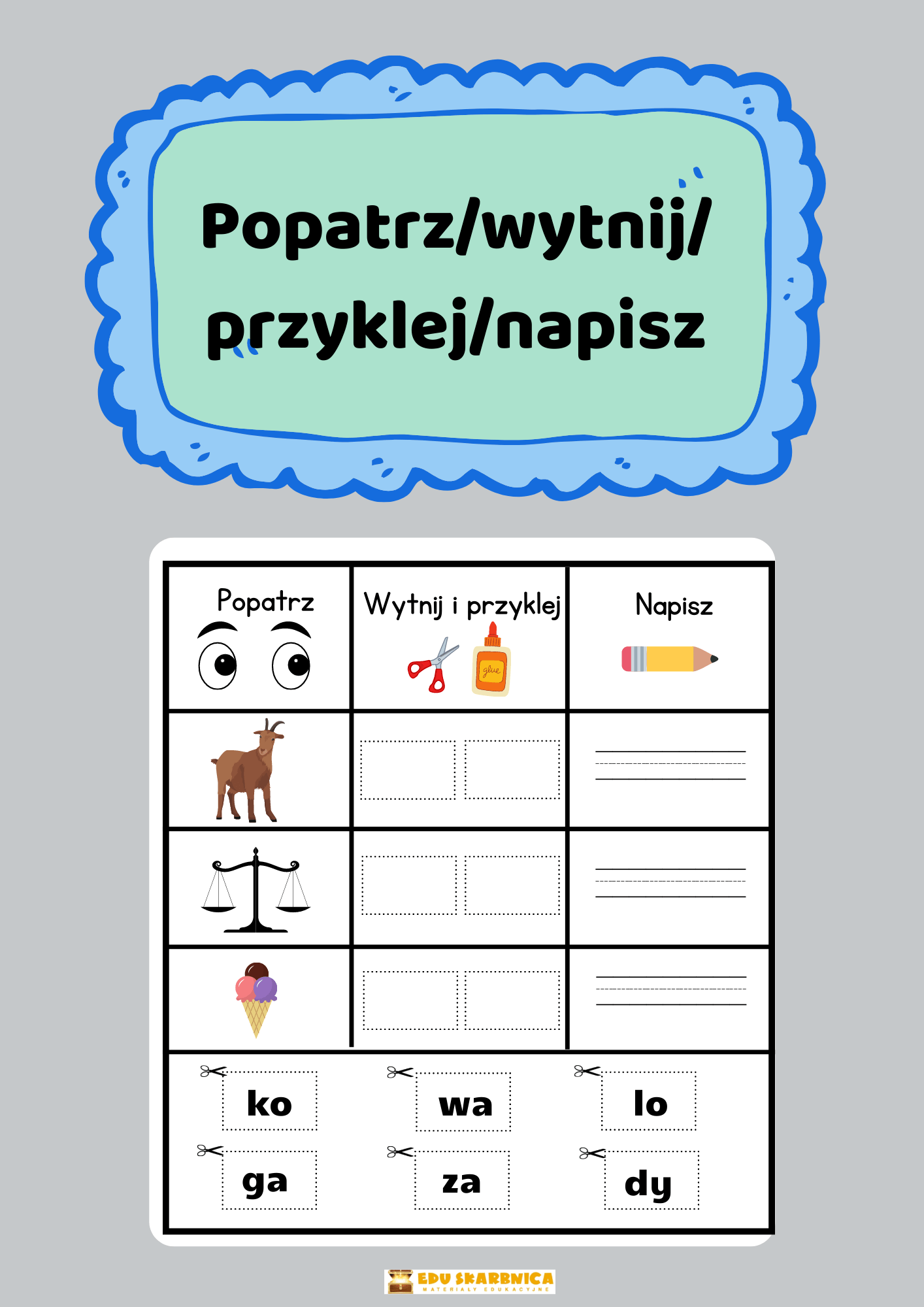 Popatrz, wytnij, przyklej i napisz