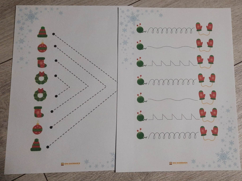 Grafomotoryka świąteczno - zimowa