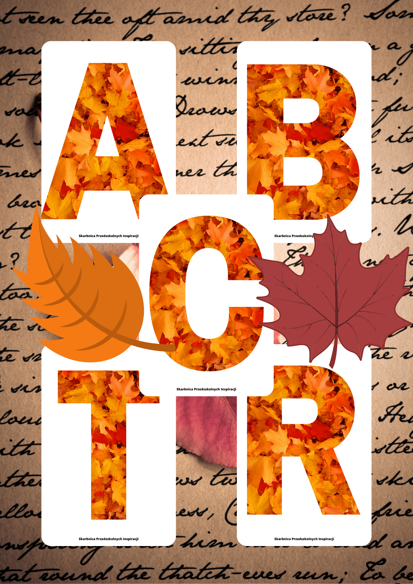 Literki i cyferki - wzór jesienne