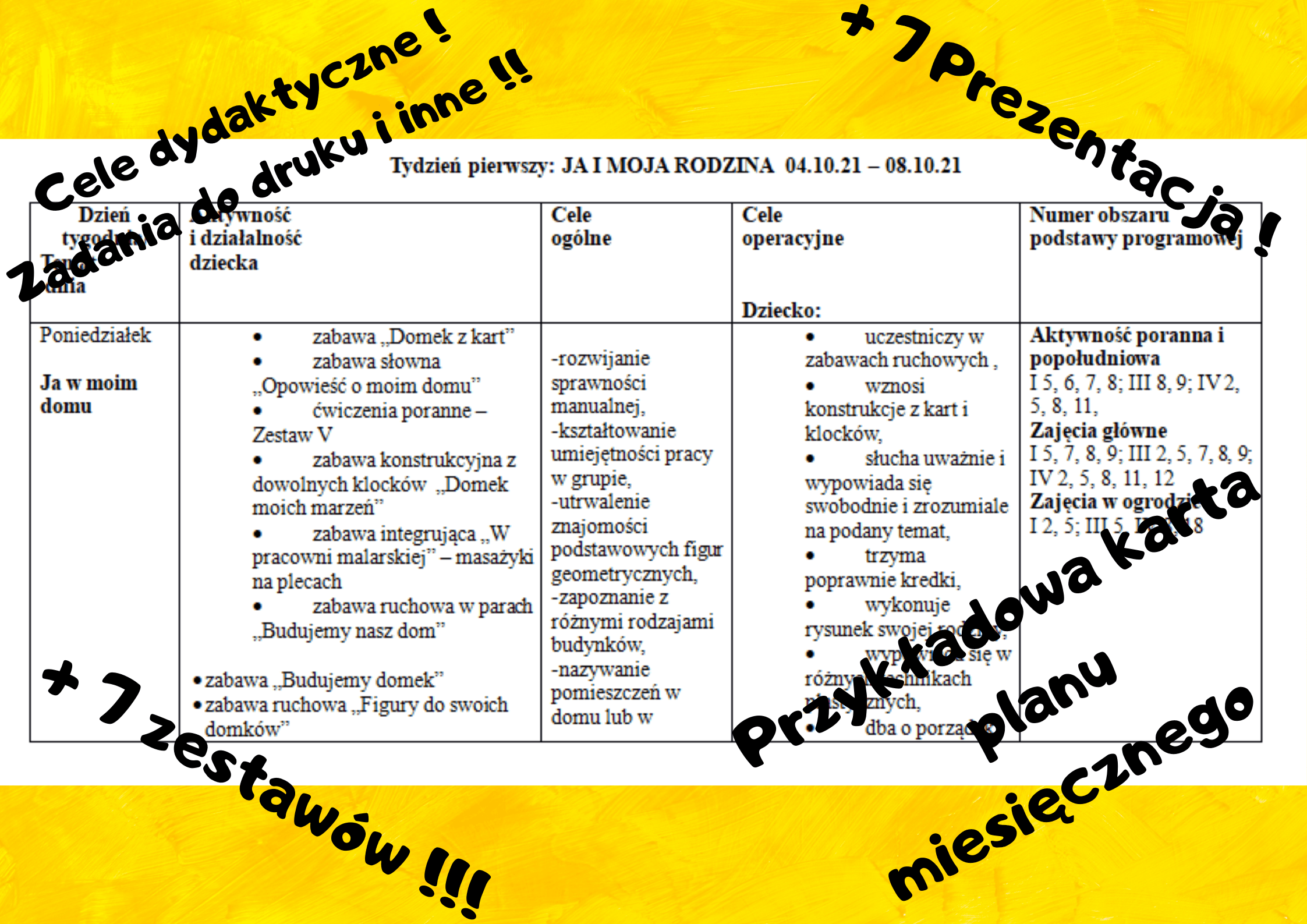 Plan miesięczny na Październik