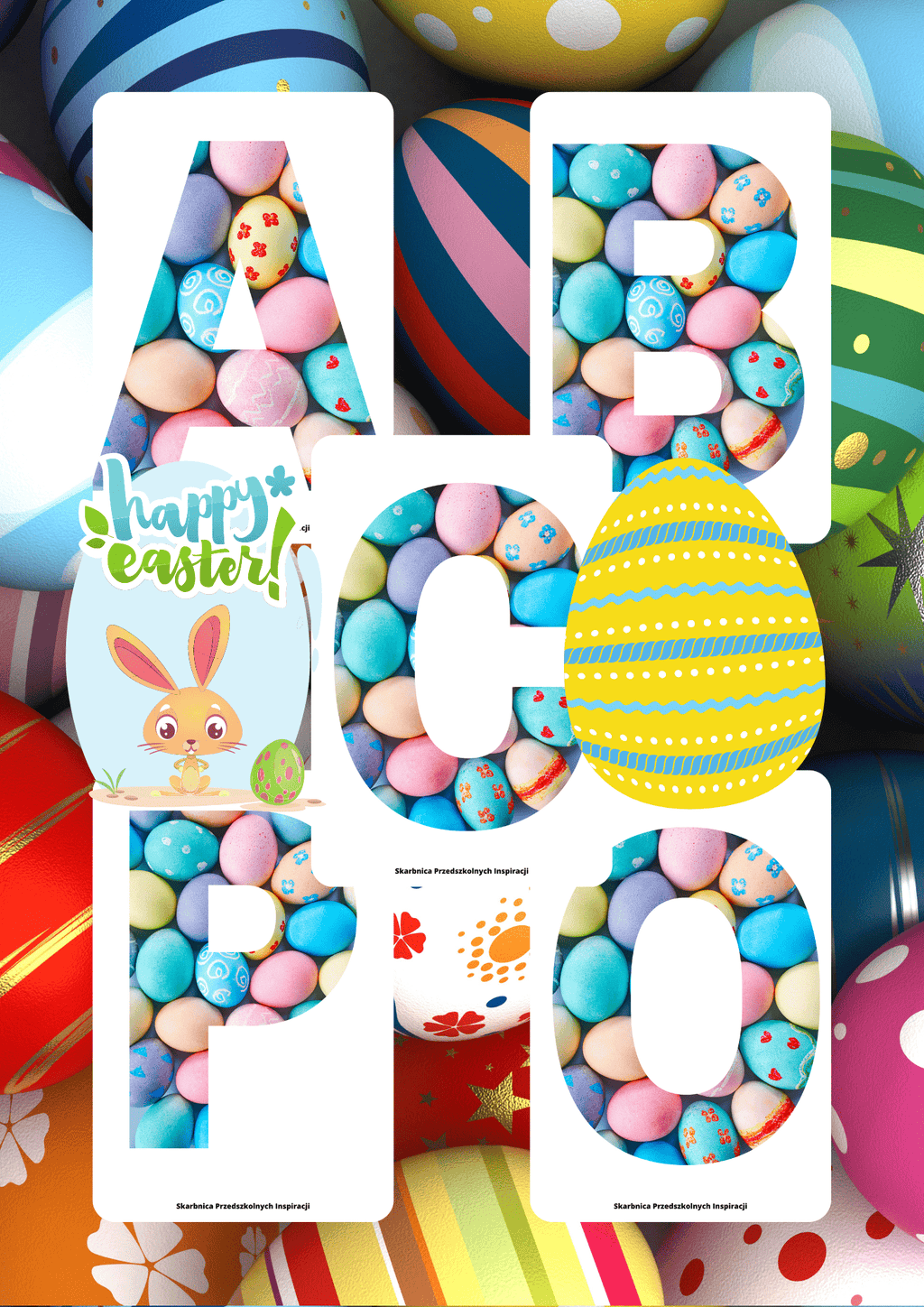 Literki i cyferki - wzór wielkanocne