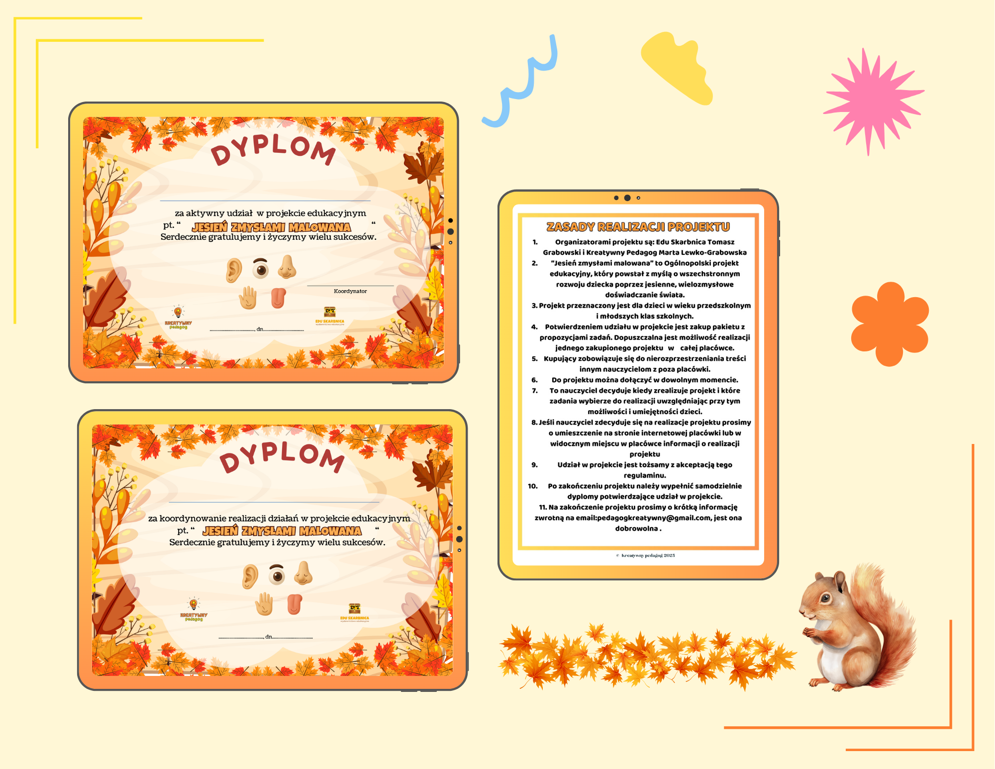 „Jesień zmysłami malowana”- projekt edukacyjny