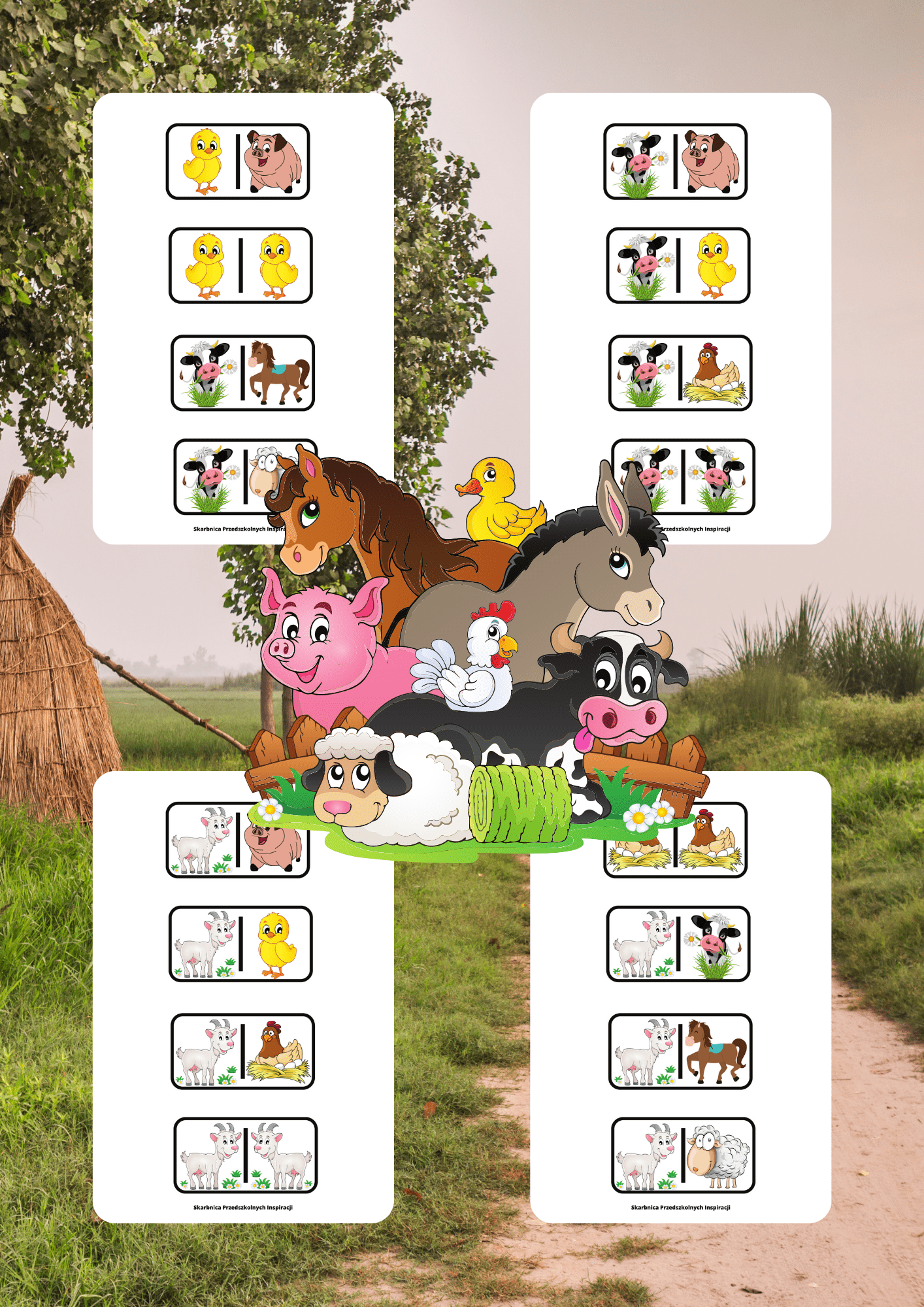 Domino - zwierzęta wiejskie