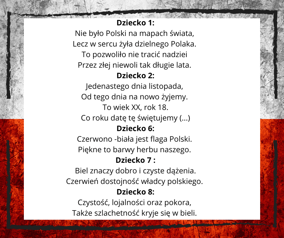 Autorski rymowany scenariusz dzień niepodległości - edu - skarbnica.pl