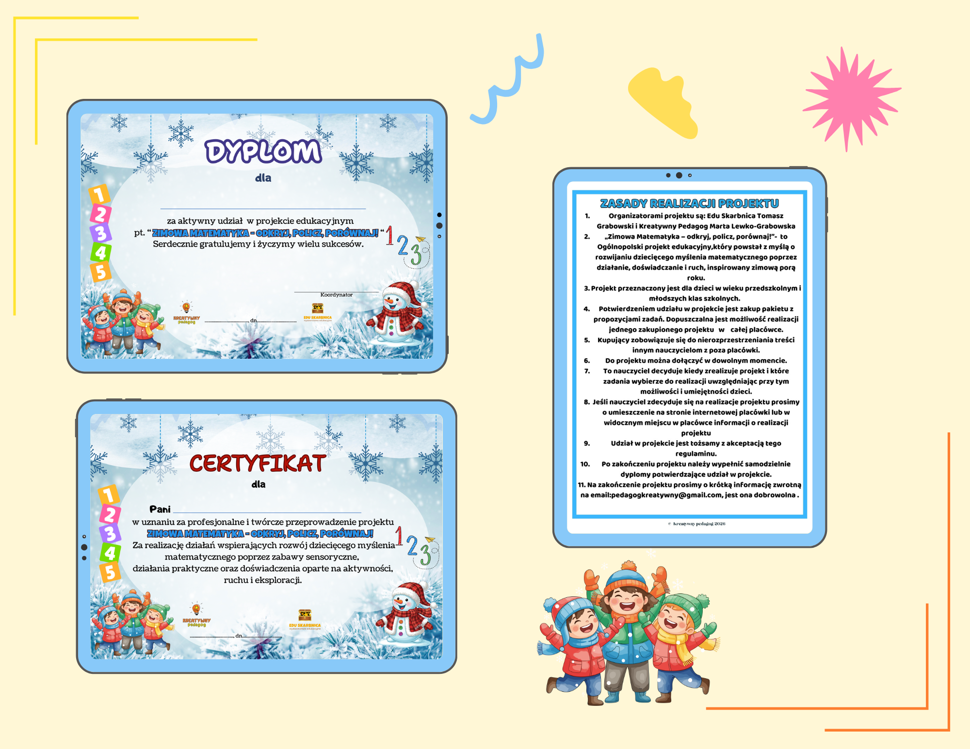 „Zimowa matematyka – odkryj, policz, porównaj” – projekt edukacyjny