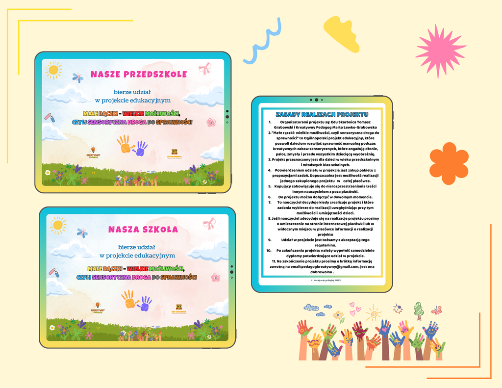 „Małe rączki – wielkie możliwości, czyli sensoryczna droga do sprawności- projekt edukacyjny