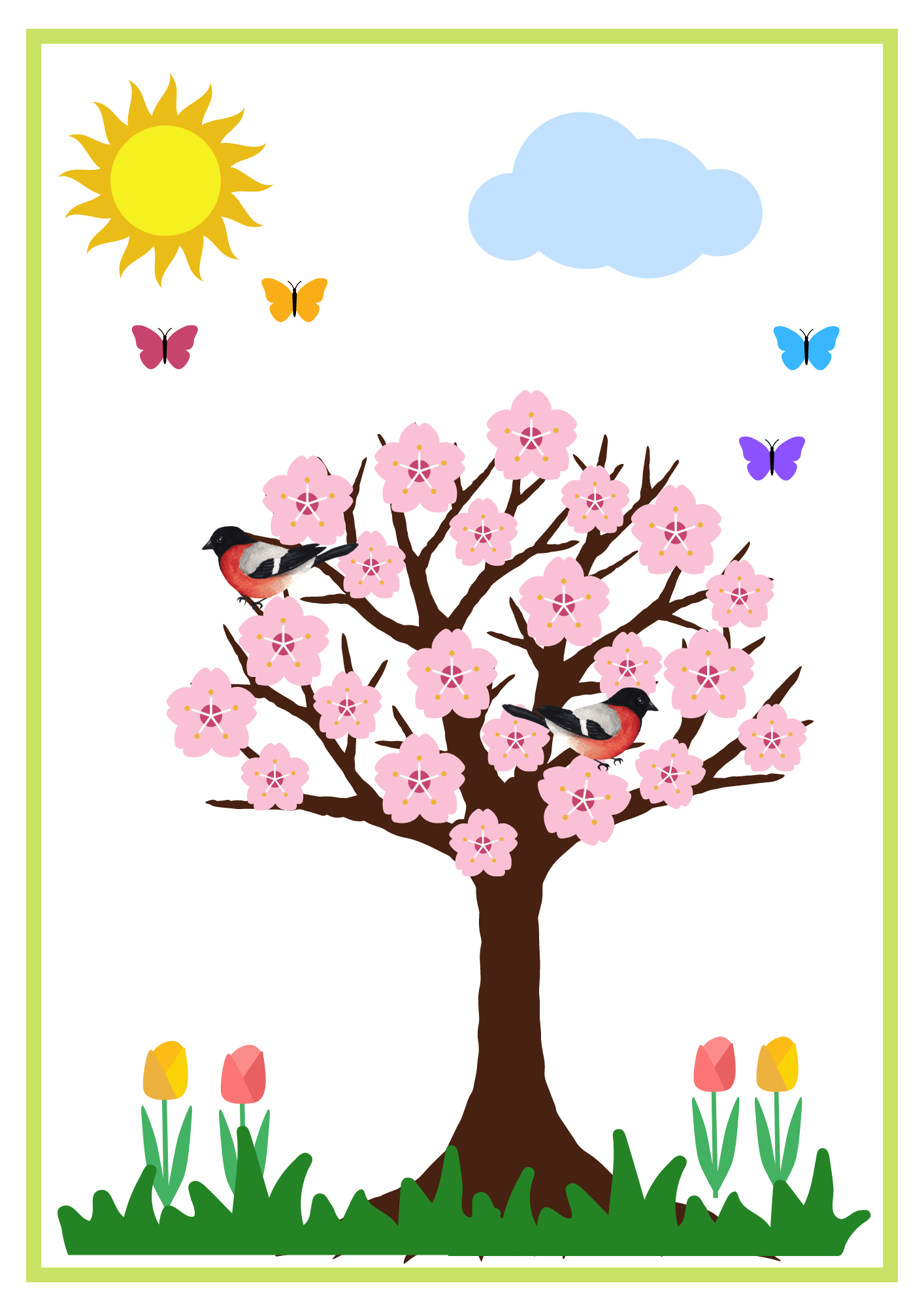 Dekoracja - drzewo wiosna