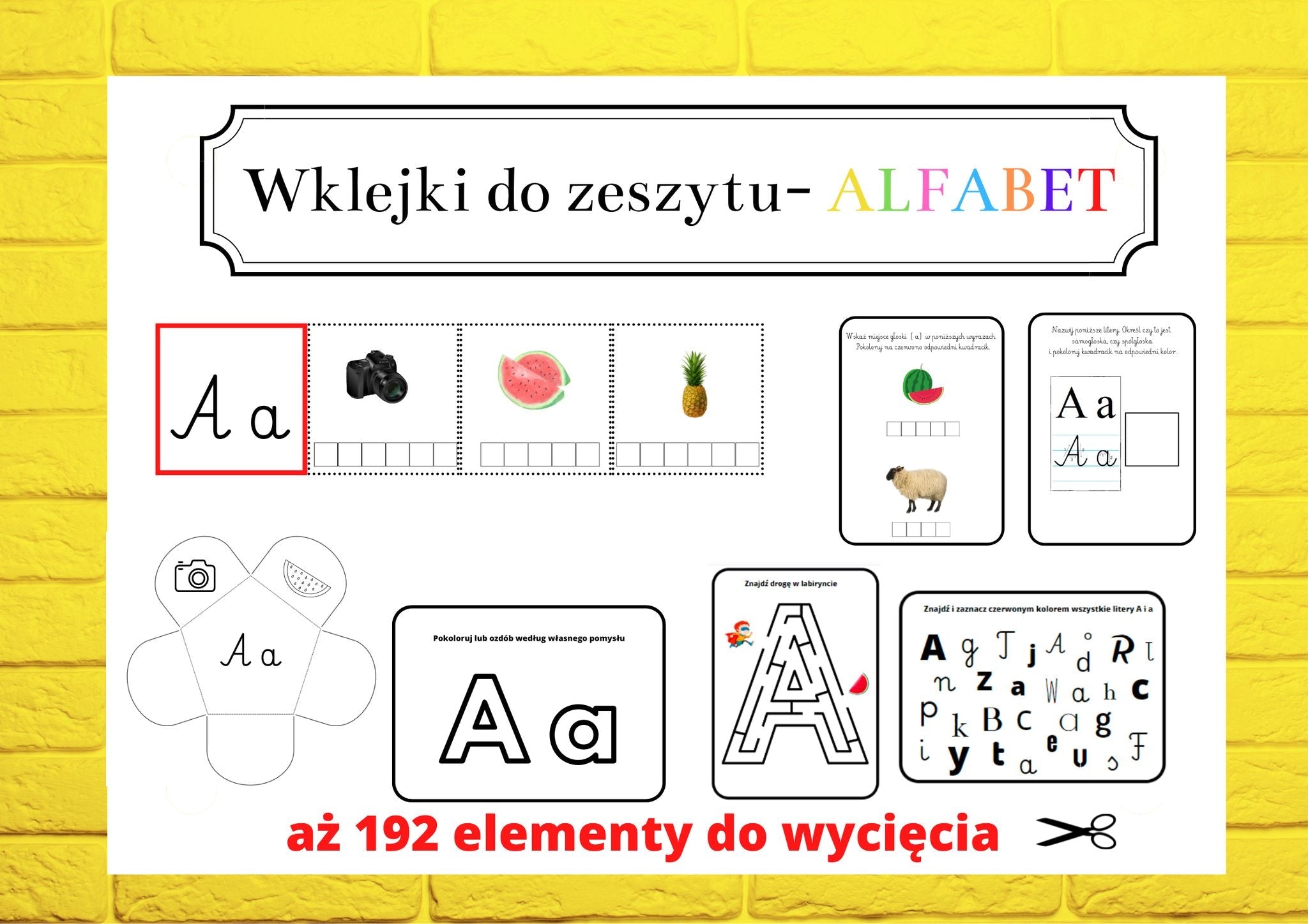 Alfabet - Wklejki zestaw dla dzieci - edu - skarbnica.pl