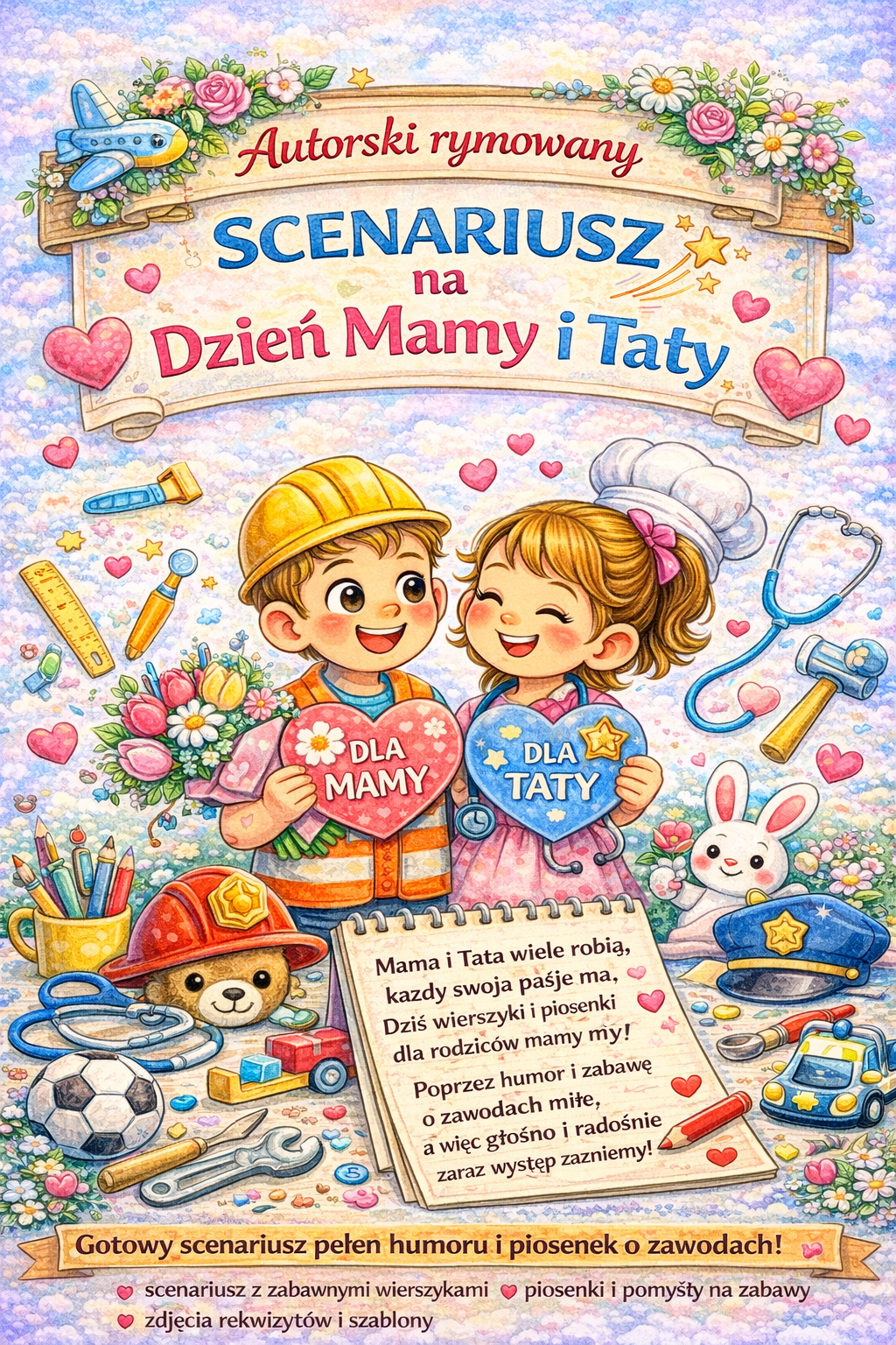 AUTORSKI SCENARIUSZ DZIEŃ MAMY I TATY o zawodach - edu - skarbnica.pl