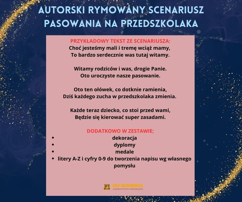 Autorski scenariusz - Pasowanie na przedszkolaka - edu - skarbnica.pl