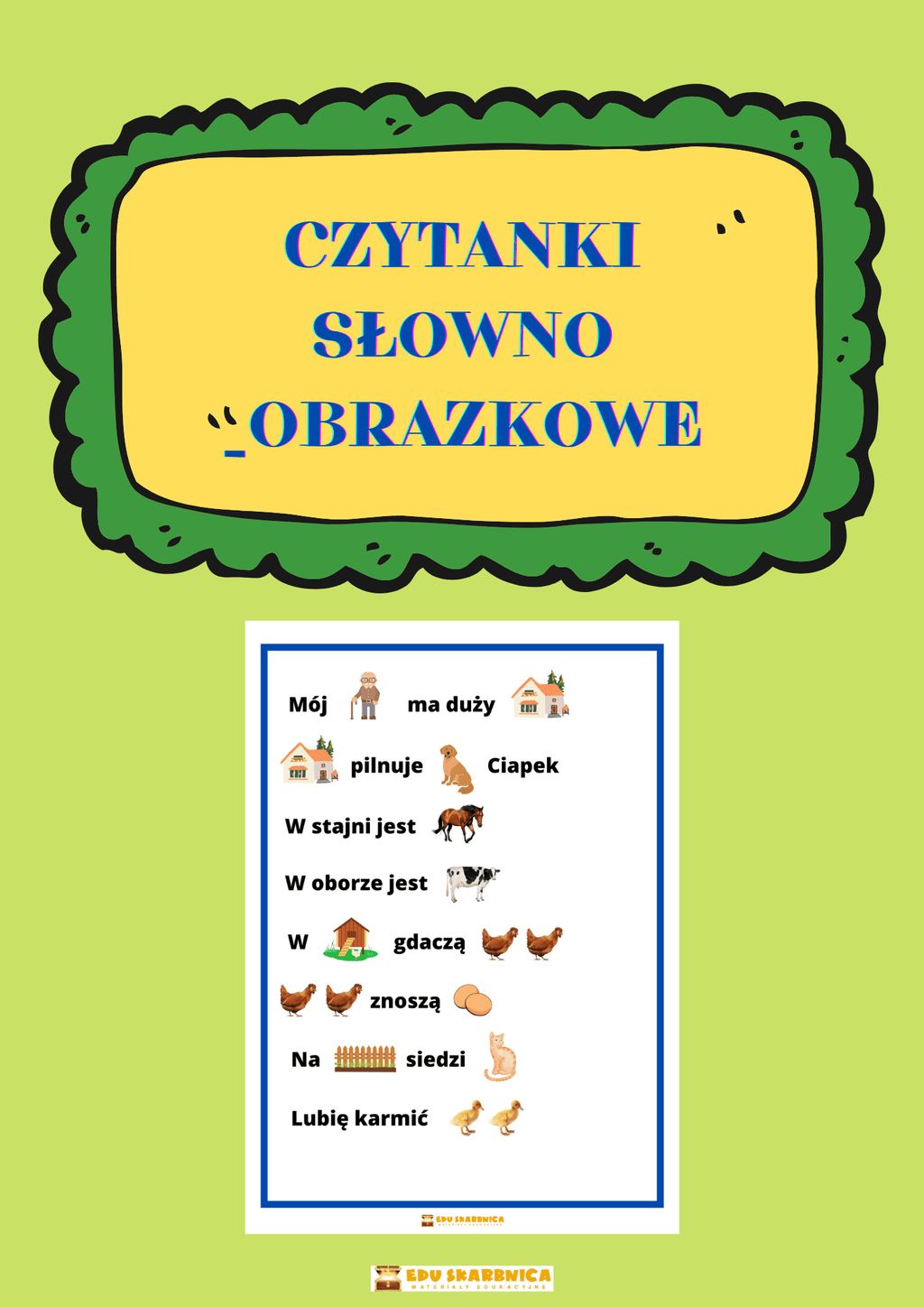Czytanki słowno - obrazkowe - zestaw PDF - edu - skarbnica.pl