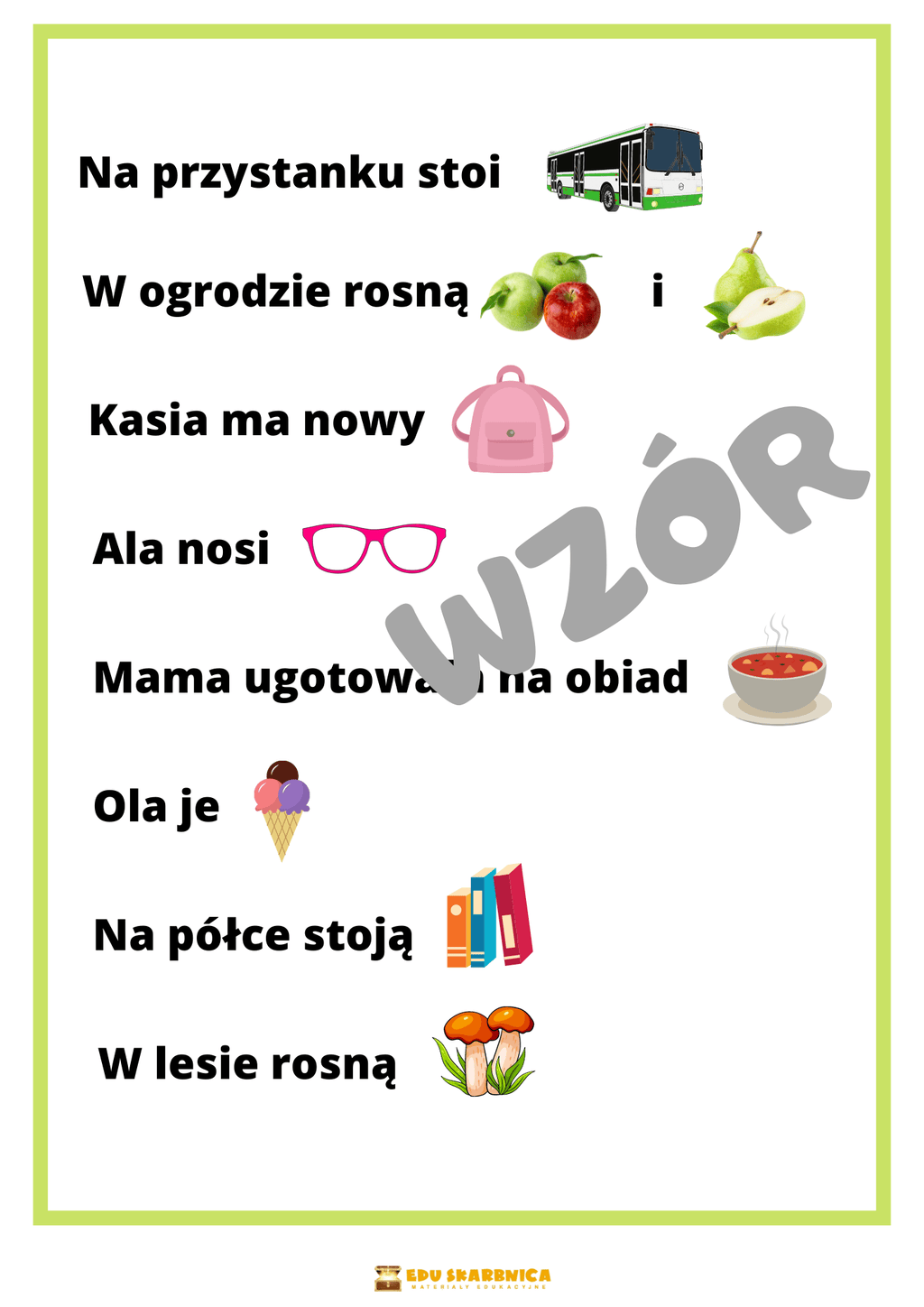 Czytanki słowno - obrazkowe - zestaw PDF - edu - skarbnica.pl