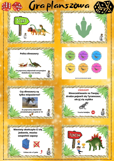 Gra planszowa Dinozaury - edu - skarbnica.pl