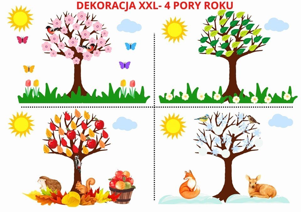 Dekoracja - drzewo 4 pory roku - edu - skarbnica.pl