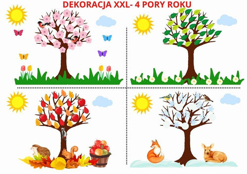 Dekoracja - drzewo 4 pory roku - edu - skarbnica.pl