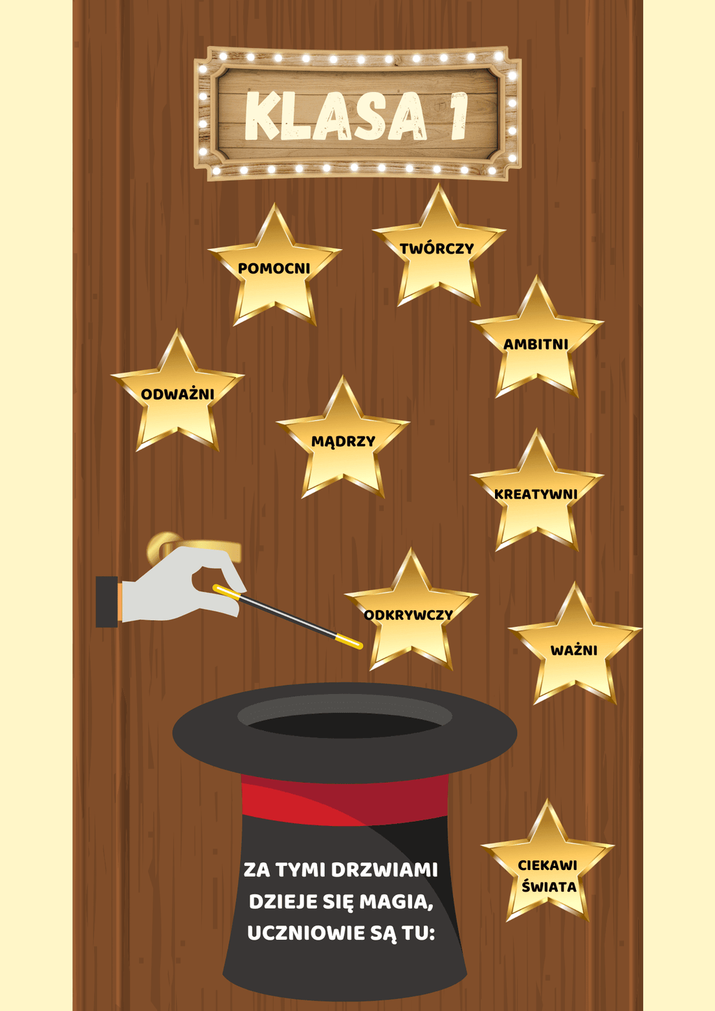 Dekoracja na drzwi klasowe - zestaw PDF - edu - skarbnica.pl