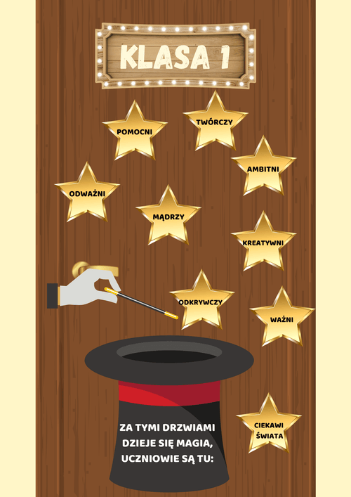 Dekoracja na drzwi klasowe - zestaw PDF - edu - skarbnica.pl