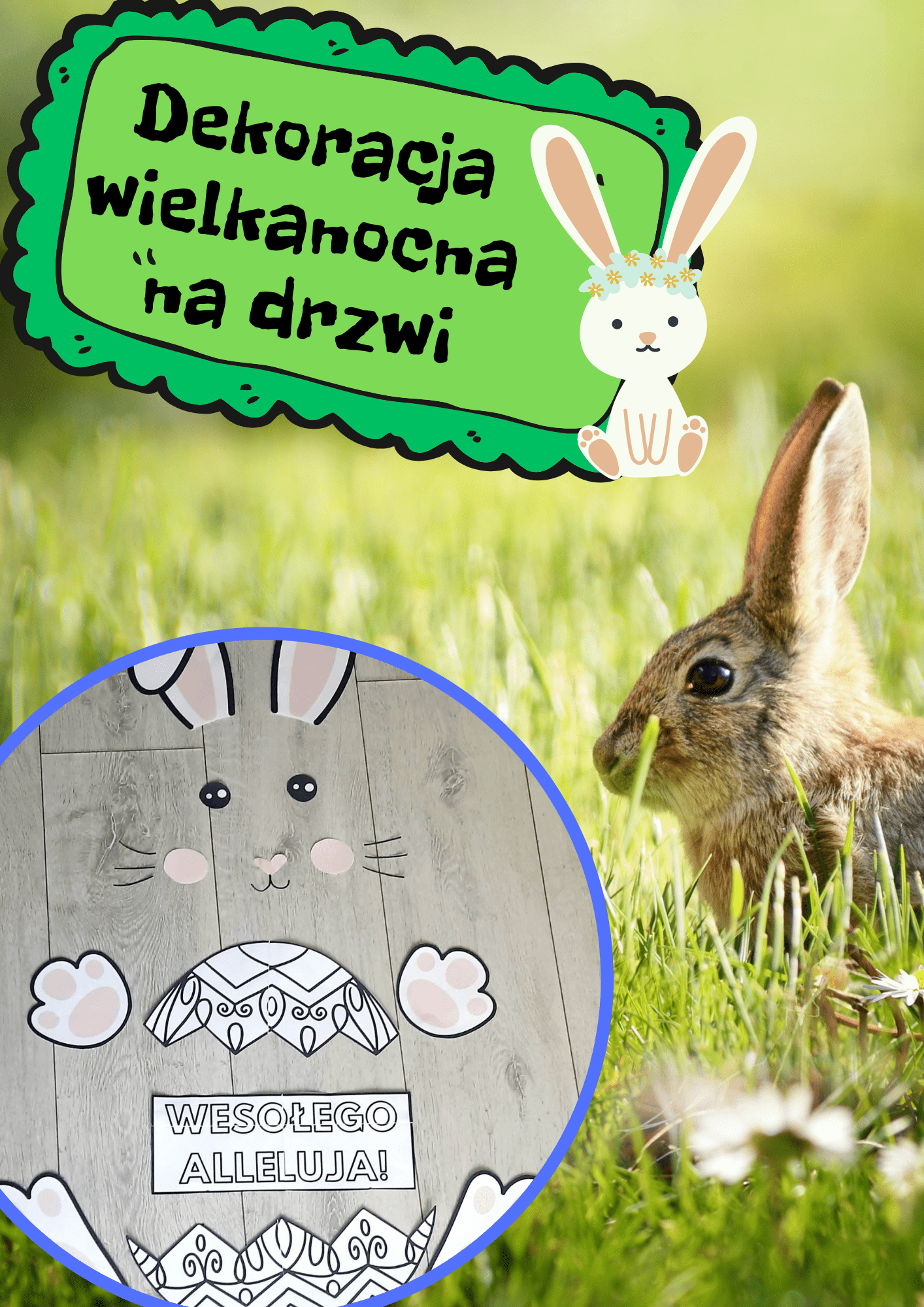 Dekoracja wielkanocna PDF dla dzieci - edu - skarbnica.pl