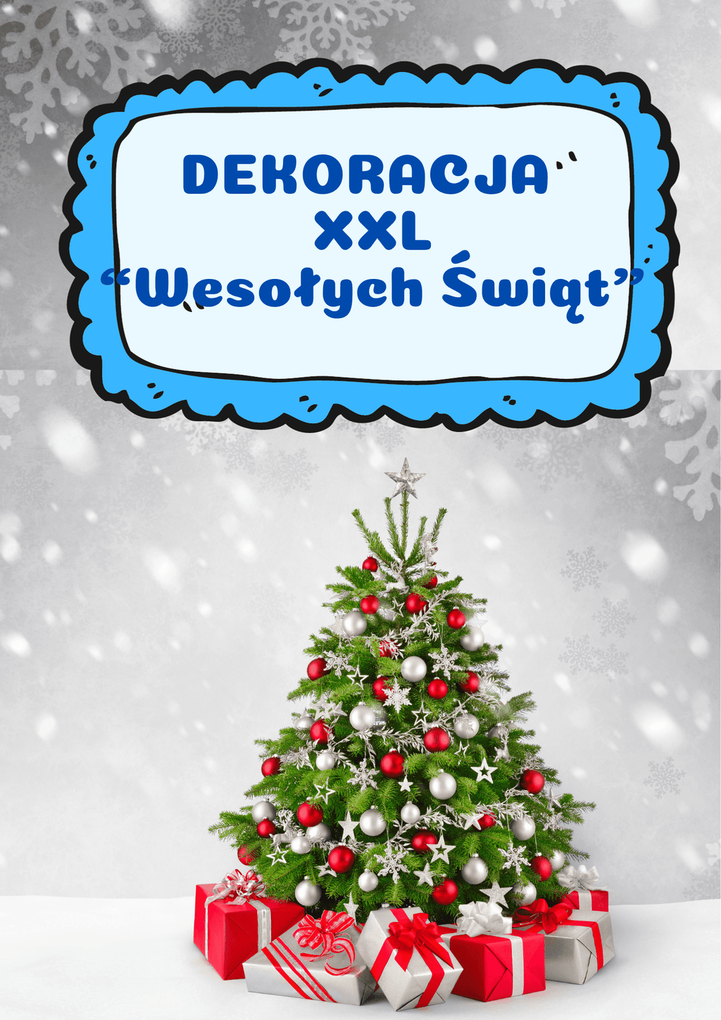 Dekoracja XXL - Wesołych Świąt - Boże narodzenie - edu - skarbnica.pl