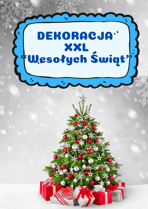 Dekoracja XXL - Wesołych Świąt - Boże narodzenie - edu - skarbnica.pl