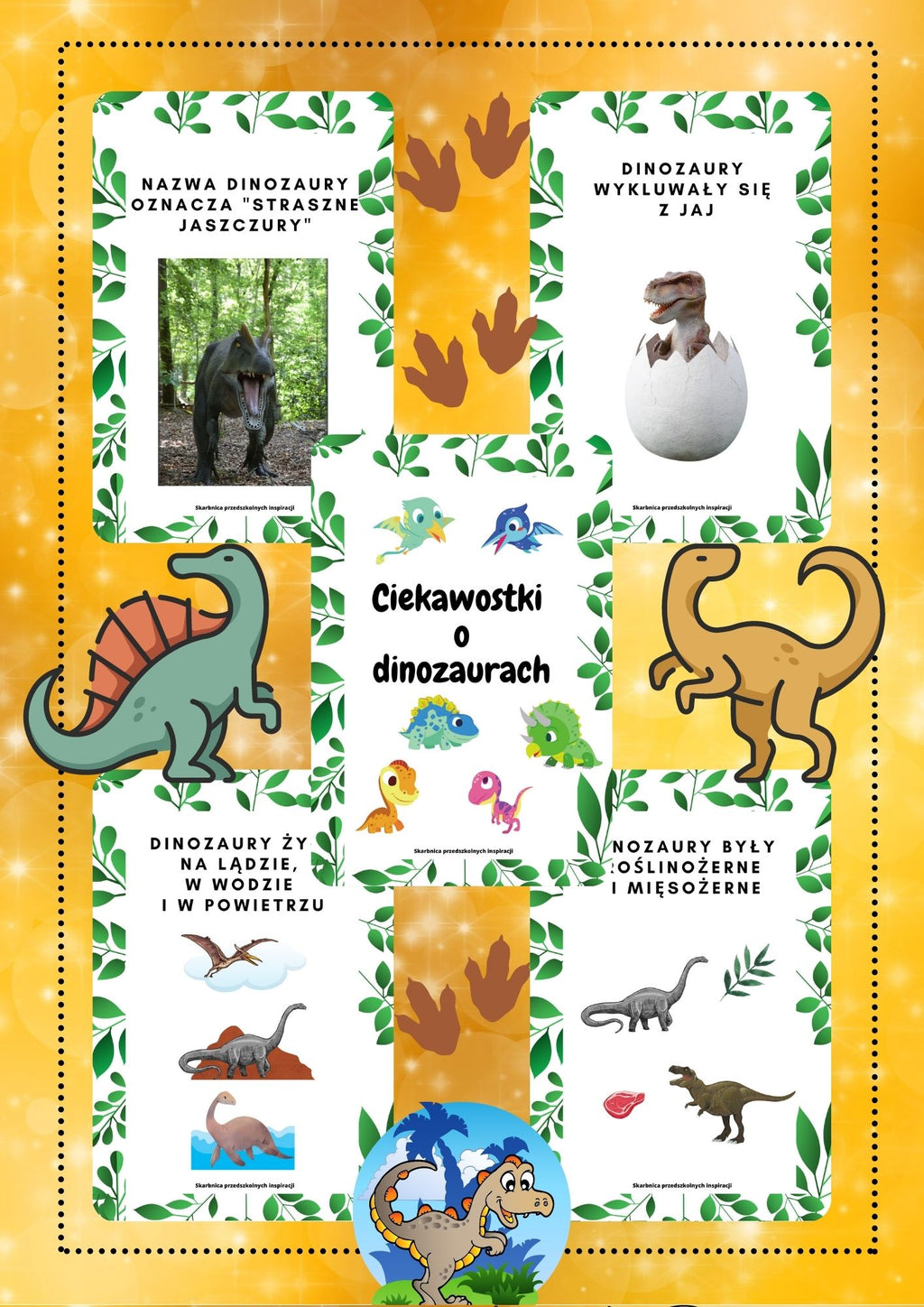 Dinozaury zestaw edukacyjny dla dzieci - edu - skarbnica.pl