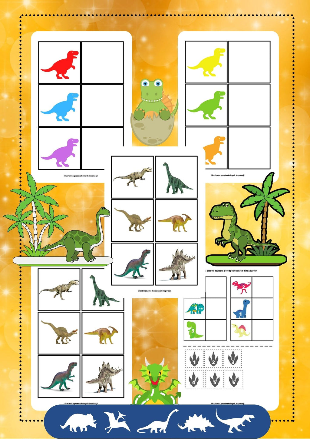 Dinozaury zestaw edukacyjny dla dzieci - edu - skarbnica.pl