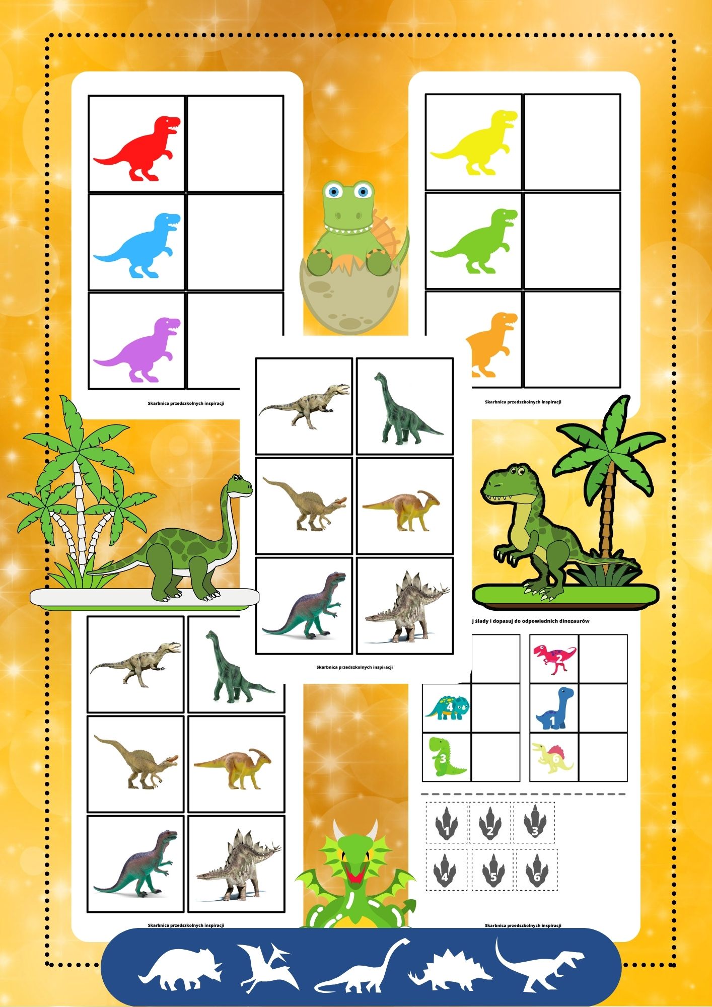 Dinozaury zestaw edukacyjny dla dzieci - edu - skarbnica.pl