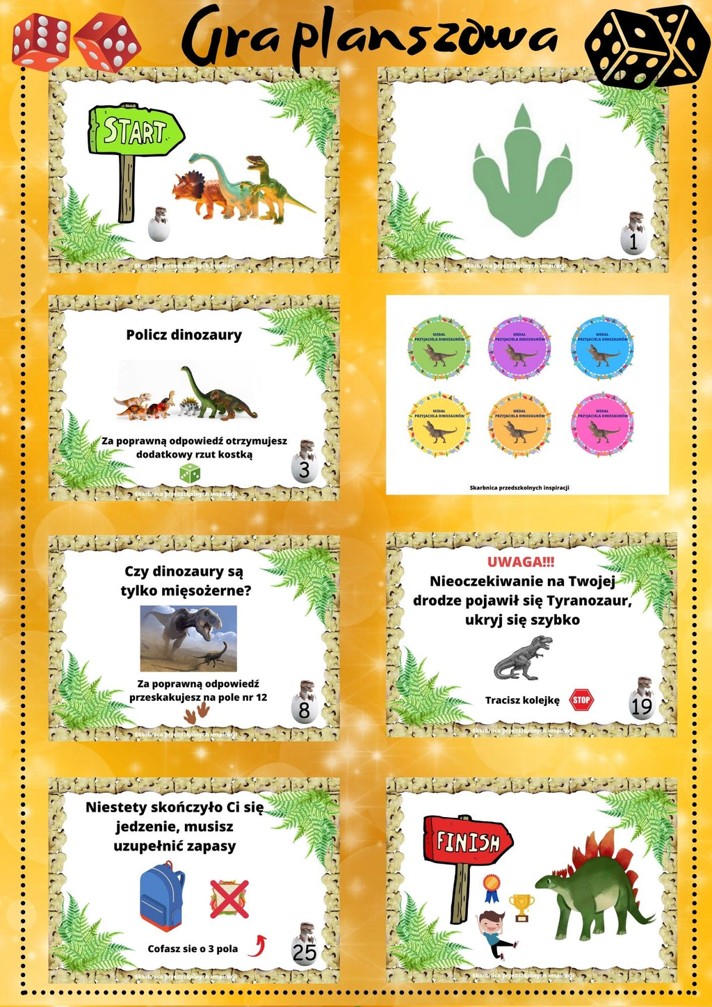 Dinozaury zestaw edukacyjny dla dzieci - edu - skarbnica.pl