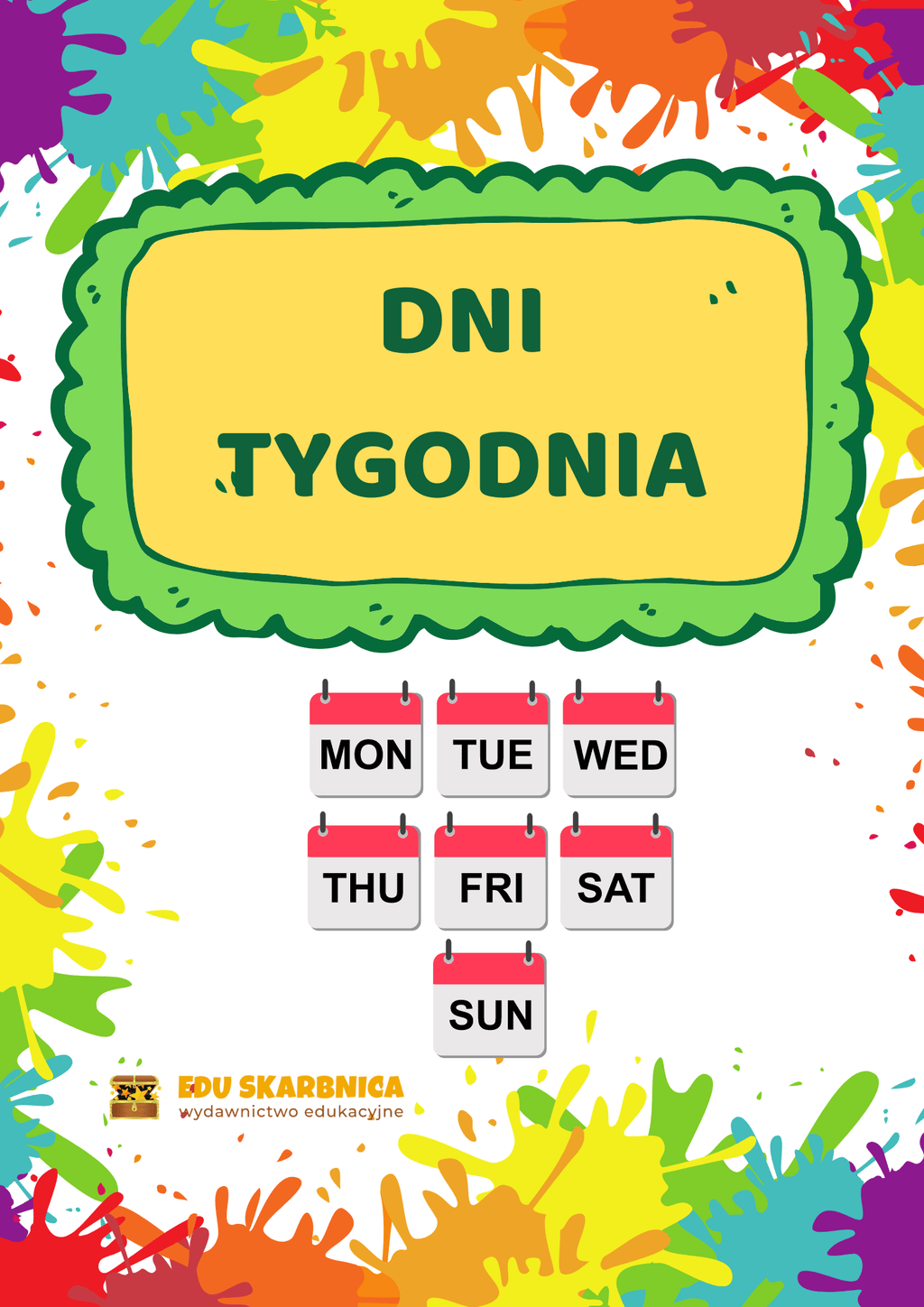 Dni tygodnia - zestaw PDF dla dzieci - edu - skarbnica.pl