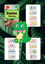 Domino - Dinozaury gra PDF dla dzieci - edu - skarbnica.pl