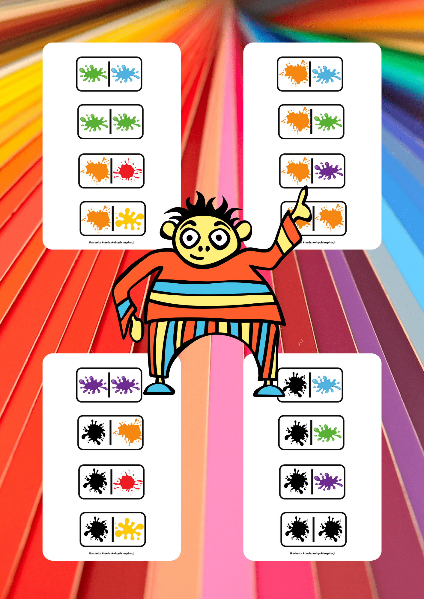 Domino - Kolory gra PDF dla dzieci - edu - skarbnica.pl