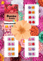 Domino - Kwiaty gra PDF dla dzieci - edu - skarbnica.pl