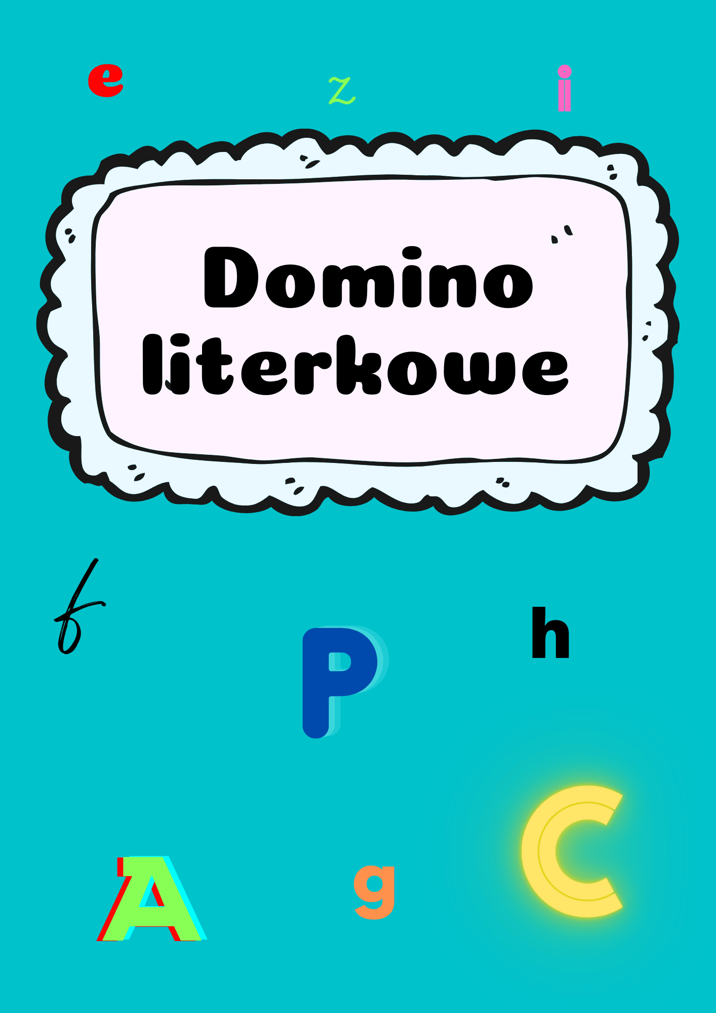 Domino - literkowe PDF dla dzieci - edu - skarbnica.pl