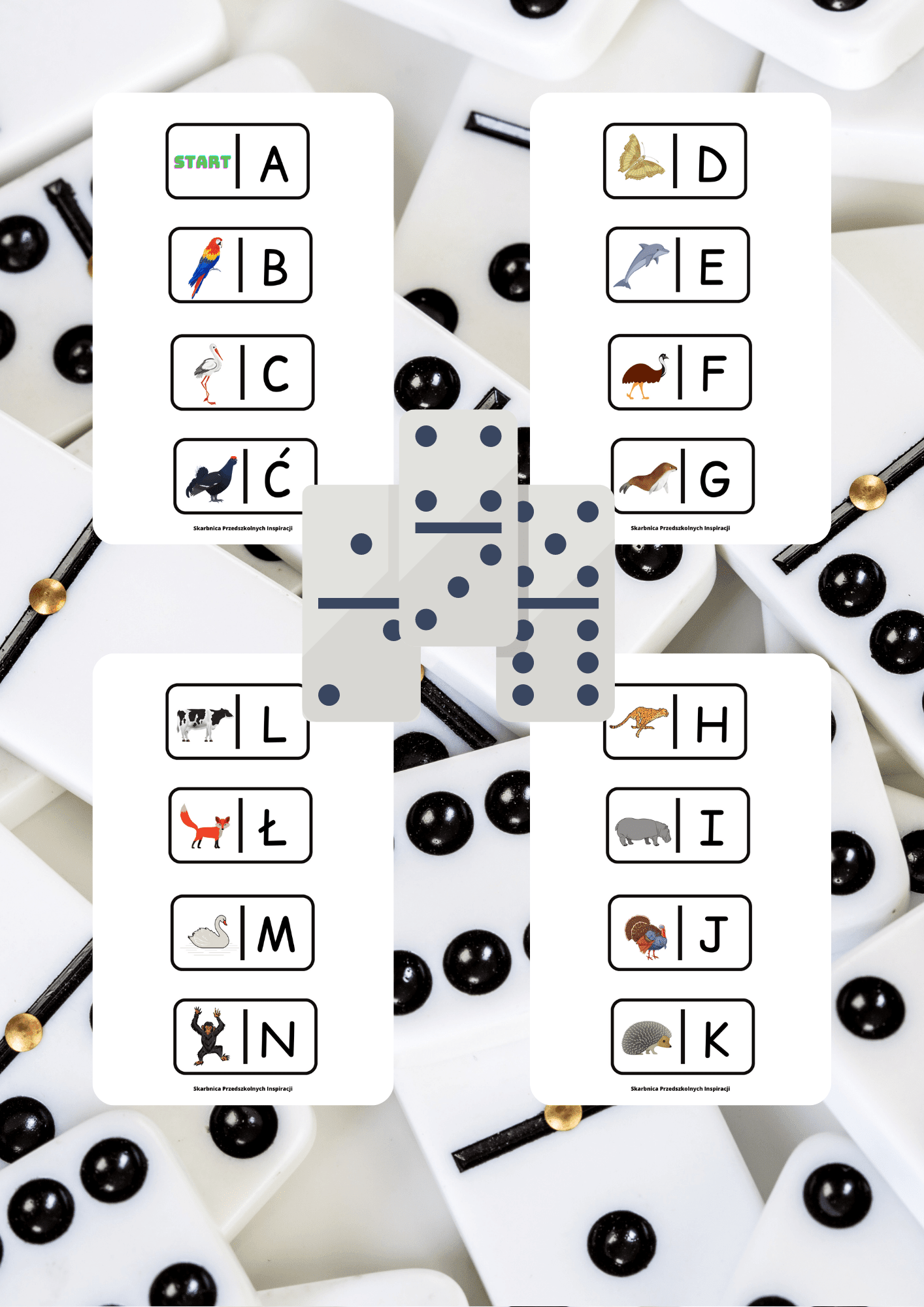 Domino - Literkowe zwierzęta PDF - edu - skarbnica.pl