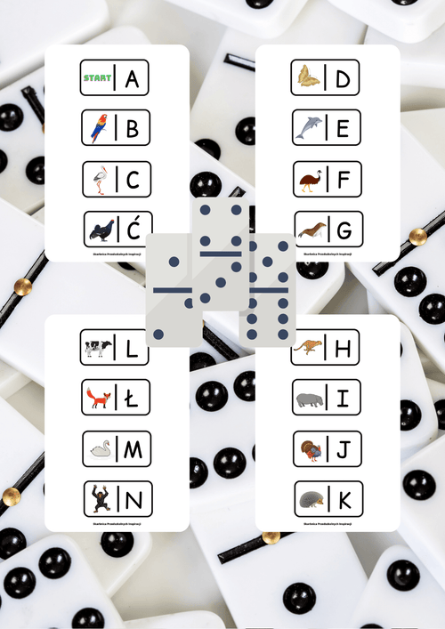 Domino - Literkowe zwierzęta PDF - edu - skarbnica.pl