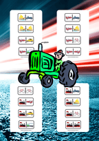 Domino - Pojazdy gra PDF dla dzieci - edu - skarbnica.pl