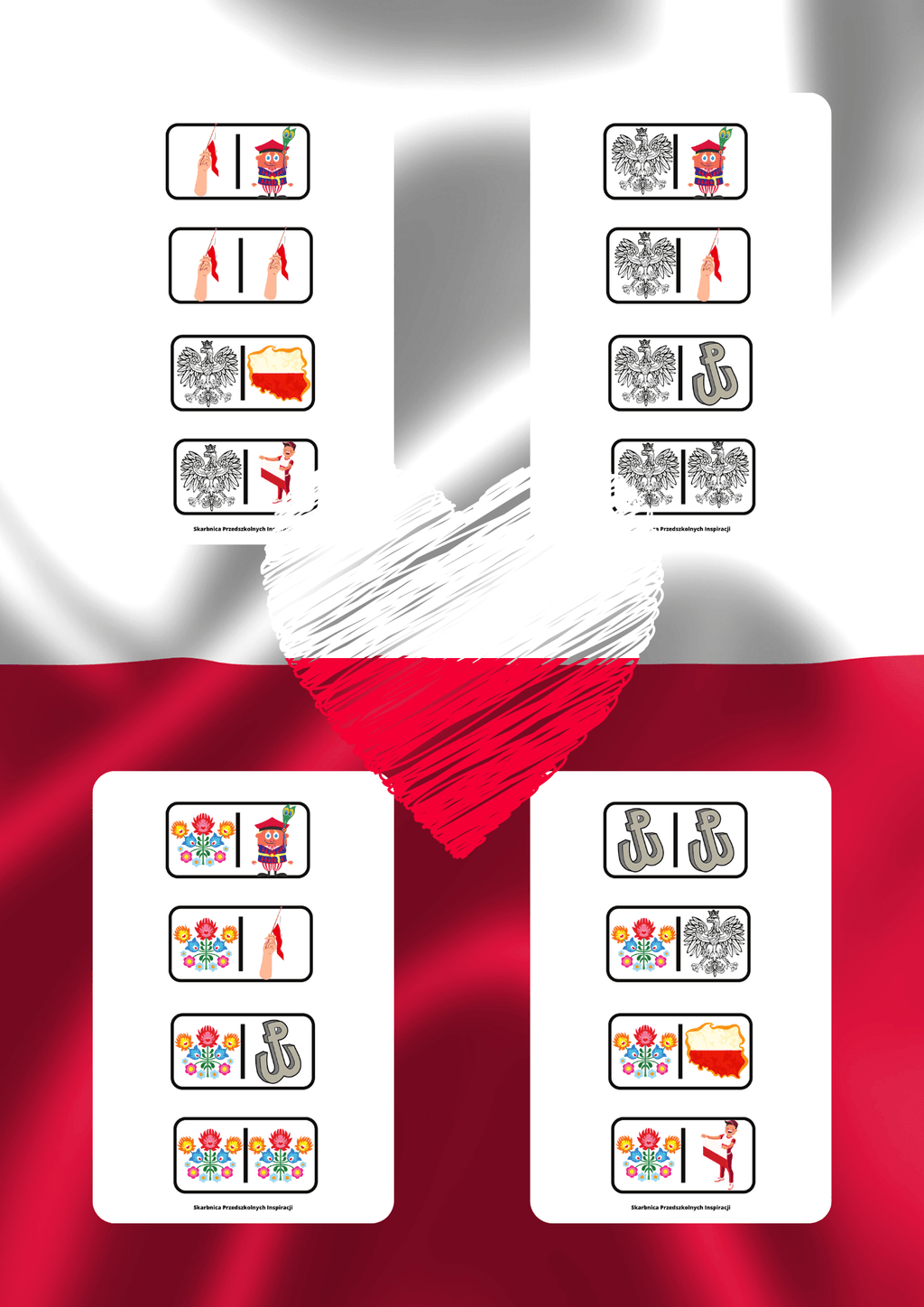 Domino - Polska gra PDF dla dzieci - edu - skarbnica.pl