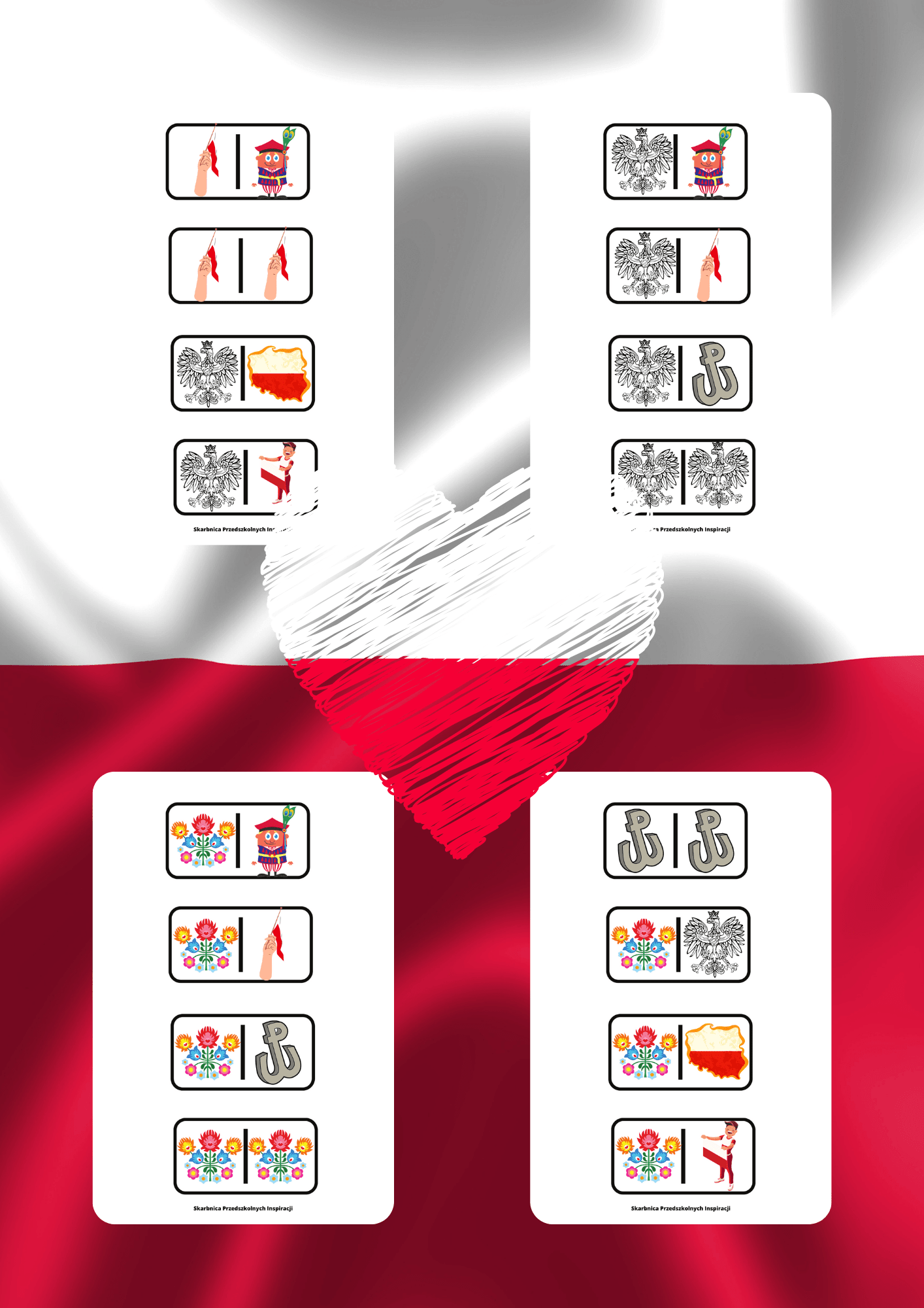 Domino - Polska gra PDF dla dzieci - edu - skarbnica.pl
