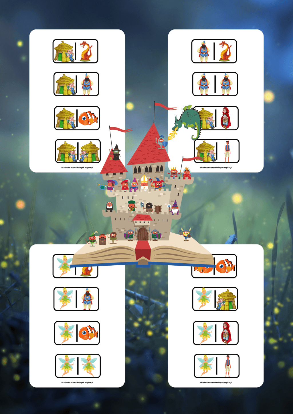 Domino - Postacie z bajek gra PDF - edu - skarbnica.pl