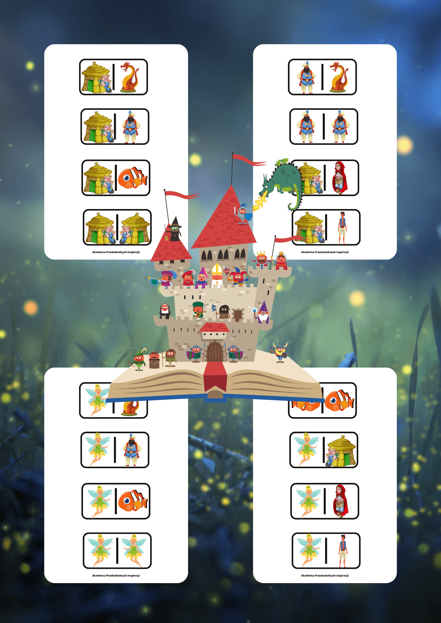 Domino - Postacie z bajek gra PDF - edu - skarbnica.pl