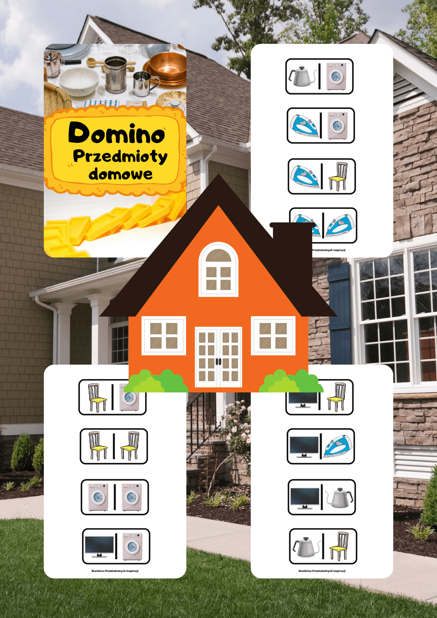 Domino - Przedmioty domowe gra PDF - edu - skarbnica.pl