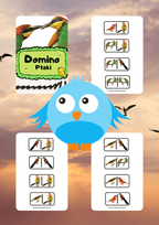 Domino - Ptaki gra PDF dla dzieci - edu - skarbnica.pl
