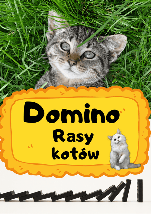 Domino - Rasy kotów gra PDF dla dzieci - edu - skarbnica.pl