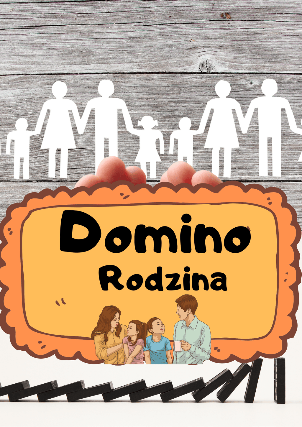 Domino - Rodzina gra PDF dla dzieci - edu - skarbnica.pl
