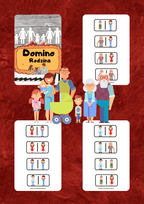Domino - Rodzina gra PDF dla dzieci - edu - skarbnica.pl