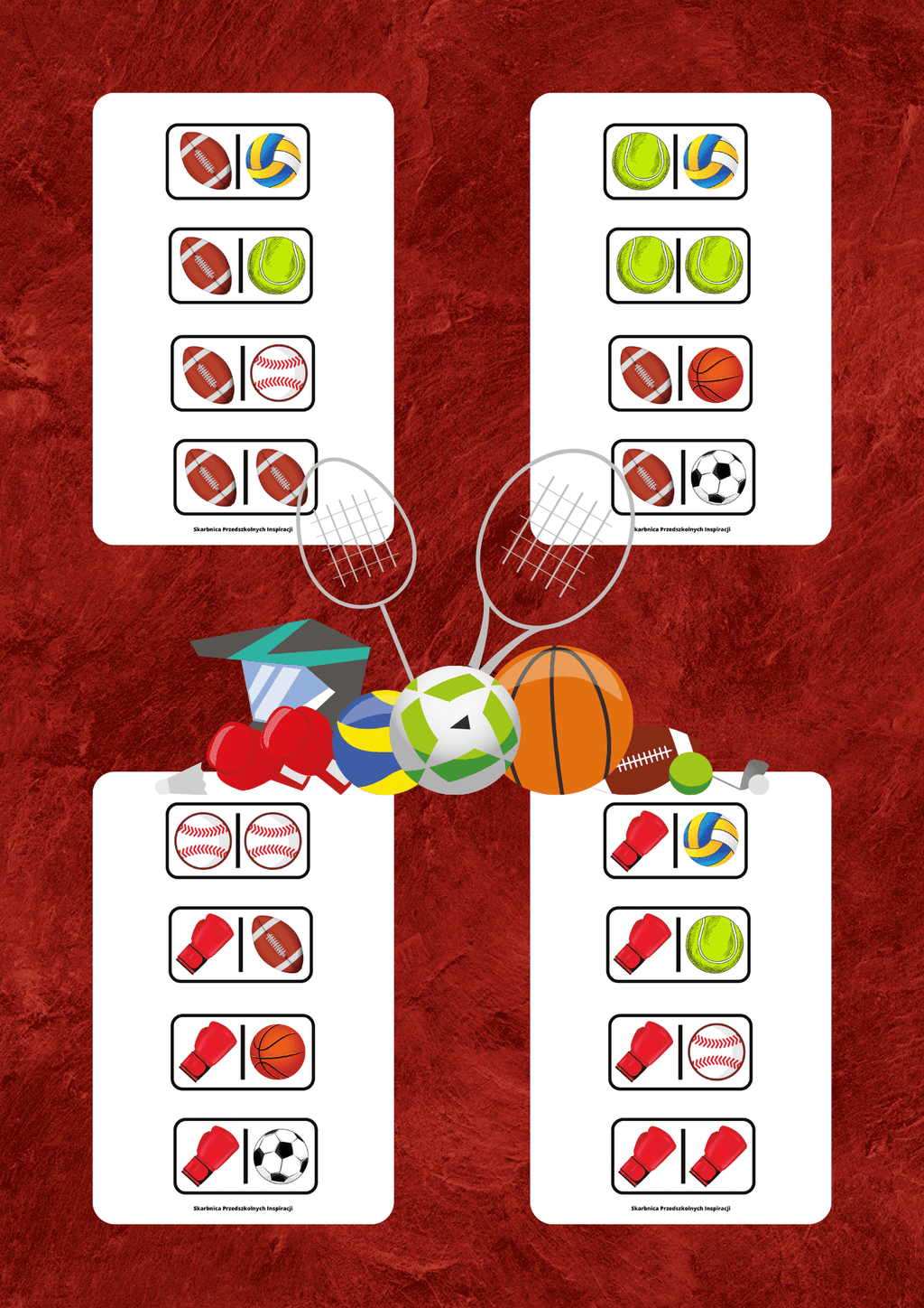 Domino - Sport gra PDF dla dzieci - edu - skarbnica.pl