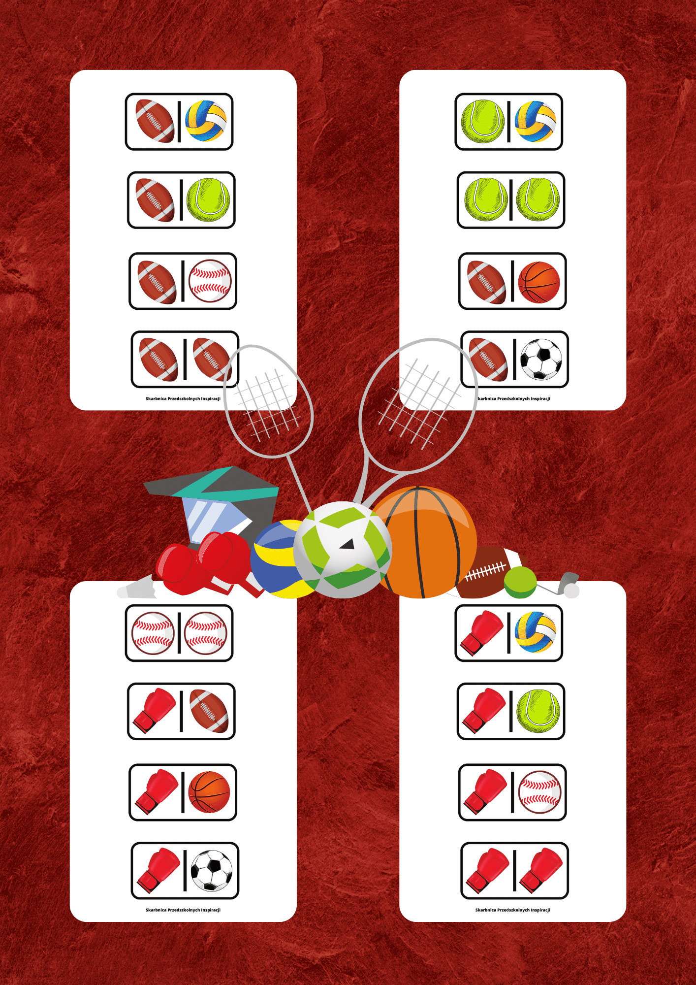 Domino - Sport gra PDF dla dzieci - edu - skarbnica.pl